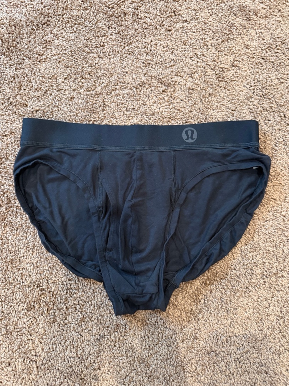 lululemon athletica Men's Black Performance Briefs with Logo Waistband